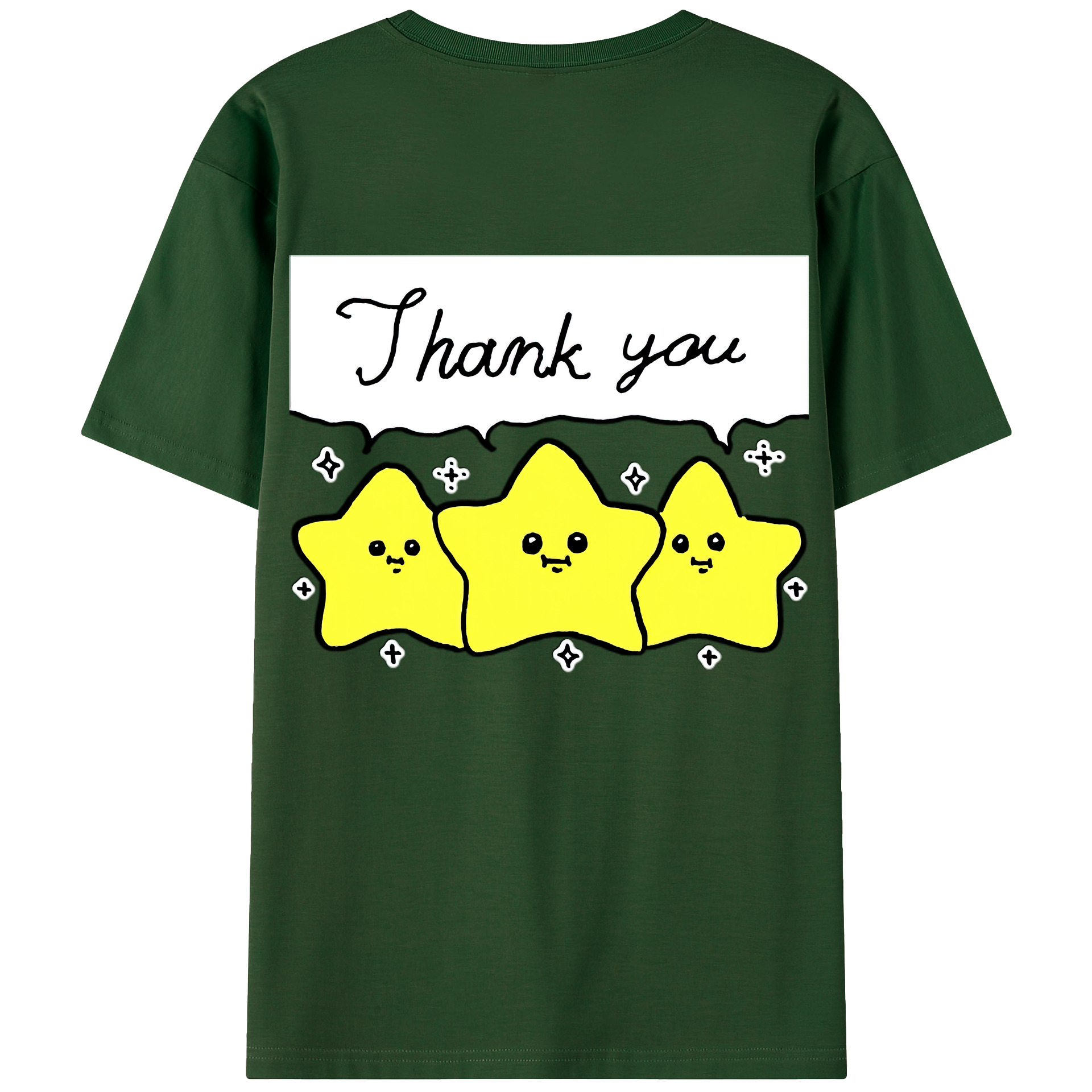 （画像用） ちいかわ 流れ星 Chii-kawa Shooting star 綿100％半袖Tシャツ（背面プリント）
